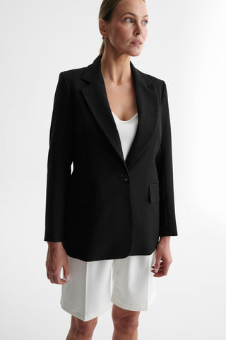 Żakiet o dopasowanym kroju Megan A czarny - ECHO