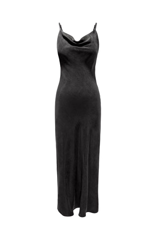 Elegancka sukienka na ramiączkach Klariza - czarny - ECHO