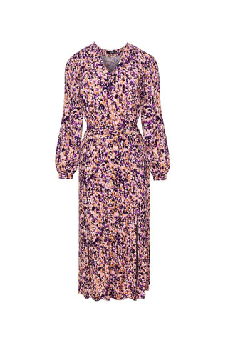 Sukienka we wzór z pęknięciami Dezire fioletowa - ECHO