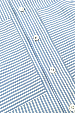 Bawełniana koszula w prążek z gumką w talii Maddy błękitna - ECHO