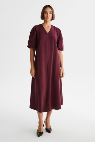 Sukienka maxi Nestia burgundowa