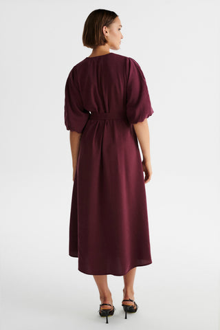 Sukienka maxi Nestia burgundowa