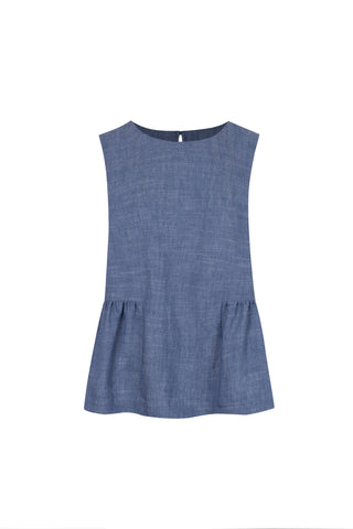 Bluzka z falbaną Lea denim