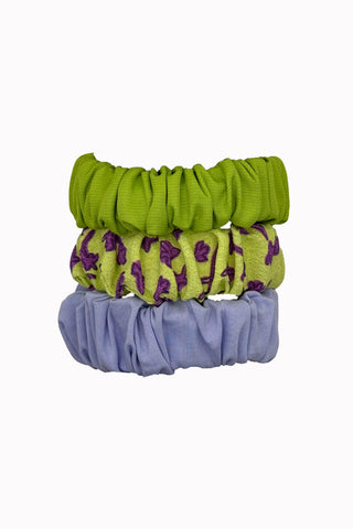 Gumki scrunchies zestaw Green