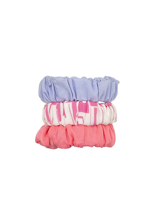 Gumki scrunchies zestaw pink